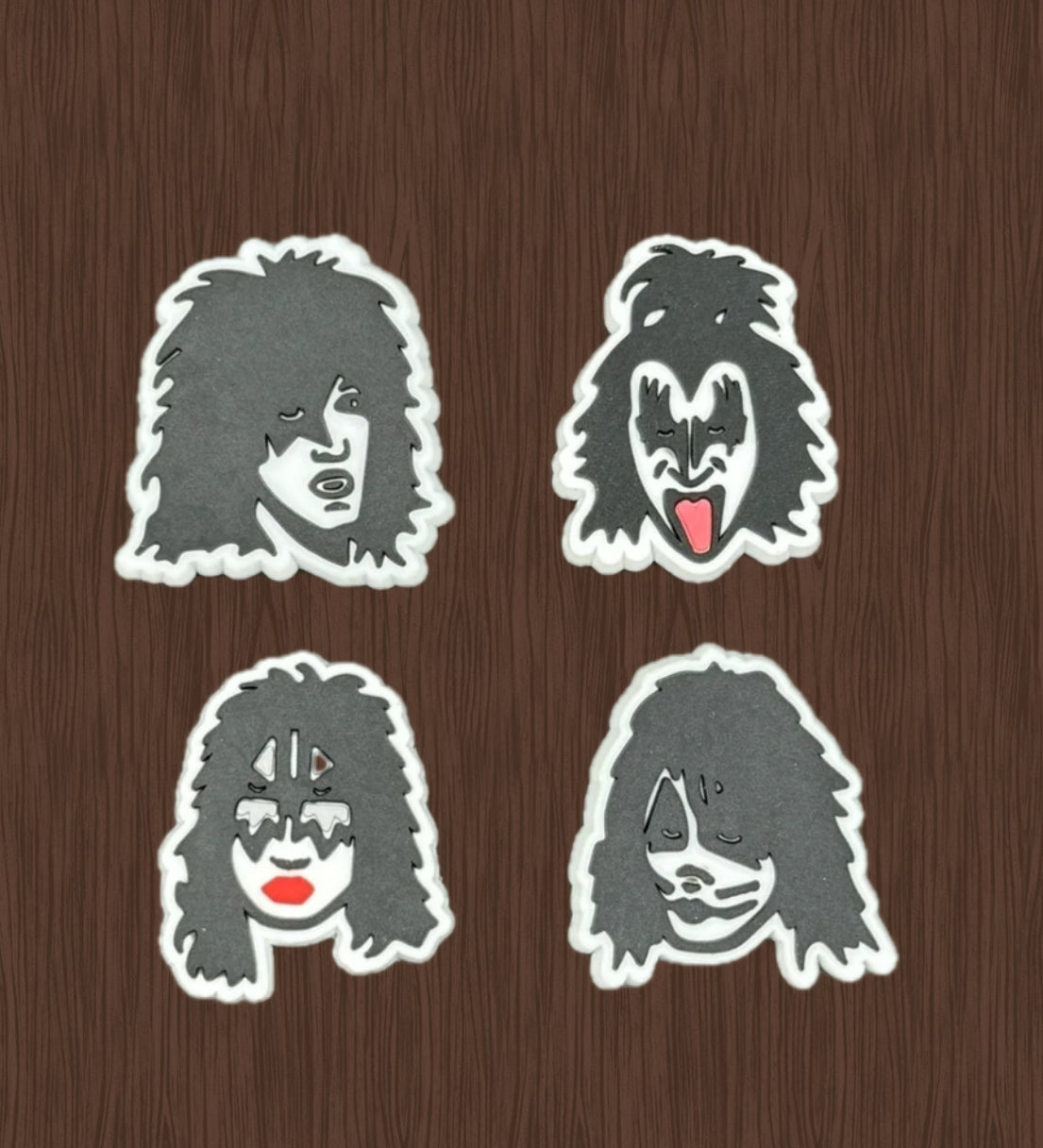 x4 Kiss rock band shoe charm BUNDLE