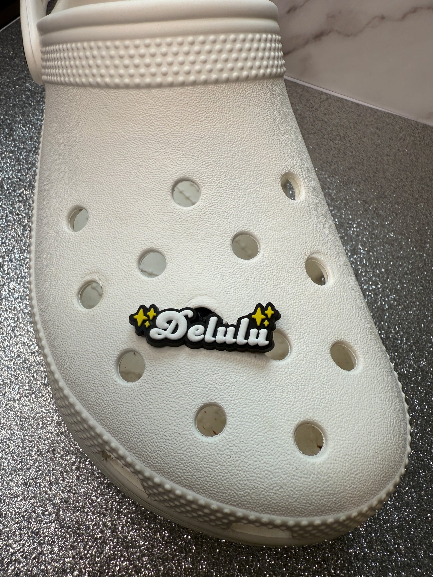 Delulu shoe charm