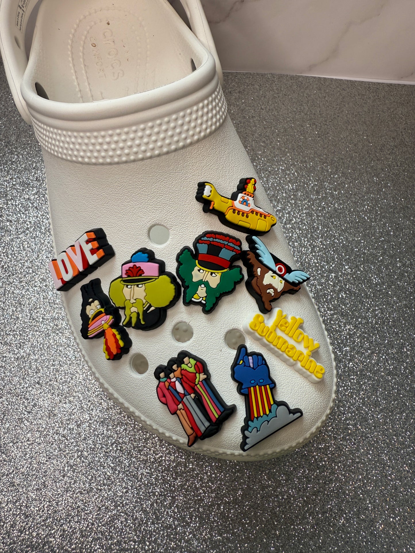 Beatles yellow submarine shoe charm collection