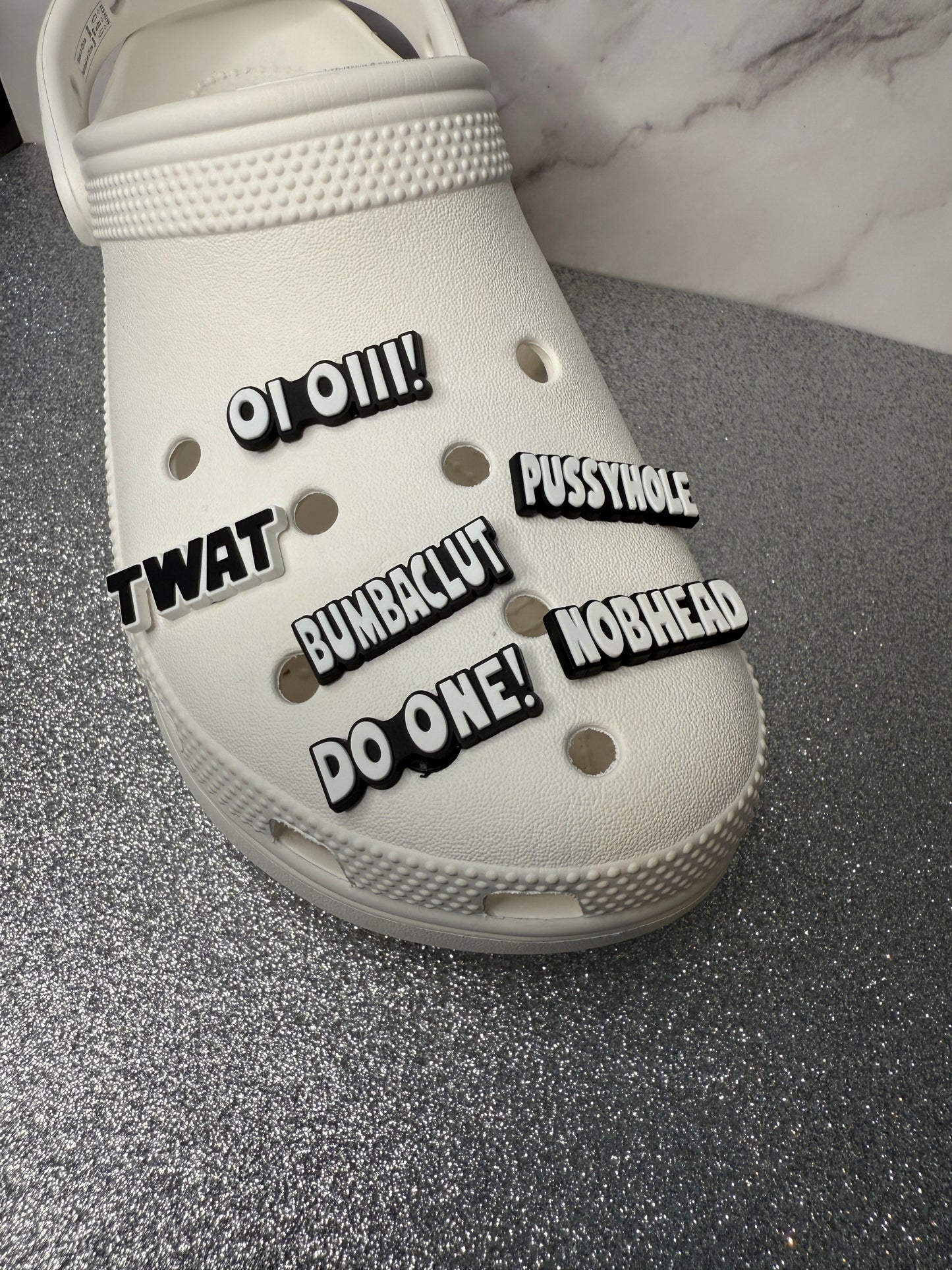 Funny UK quotes shoe charm collection