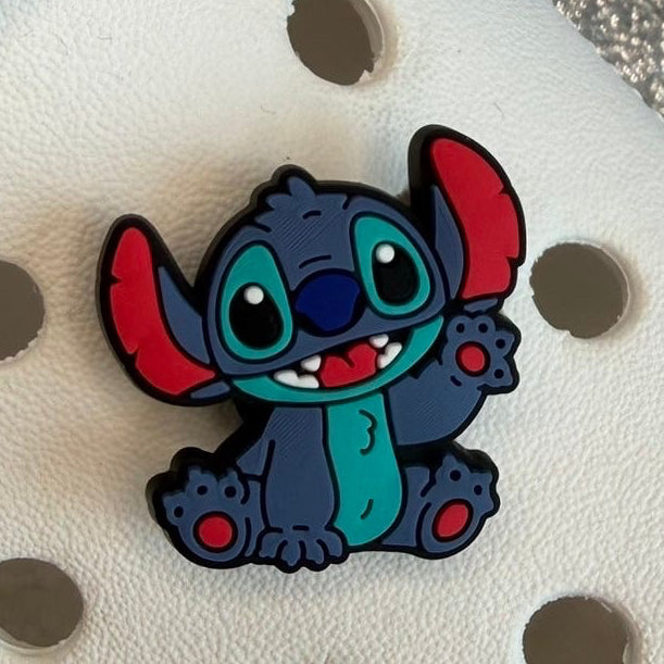 Cutesy pink blue alien stitcħ shoe charm collection