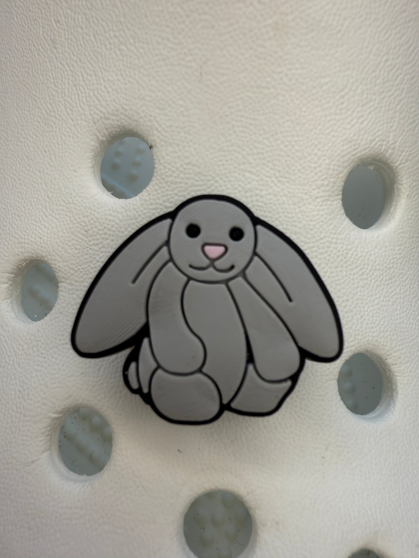 coloured bunny shoe charms