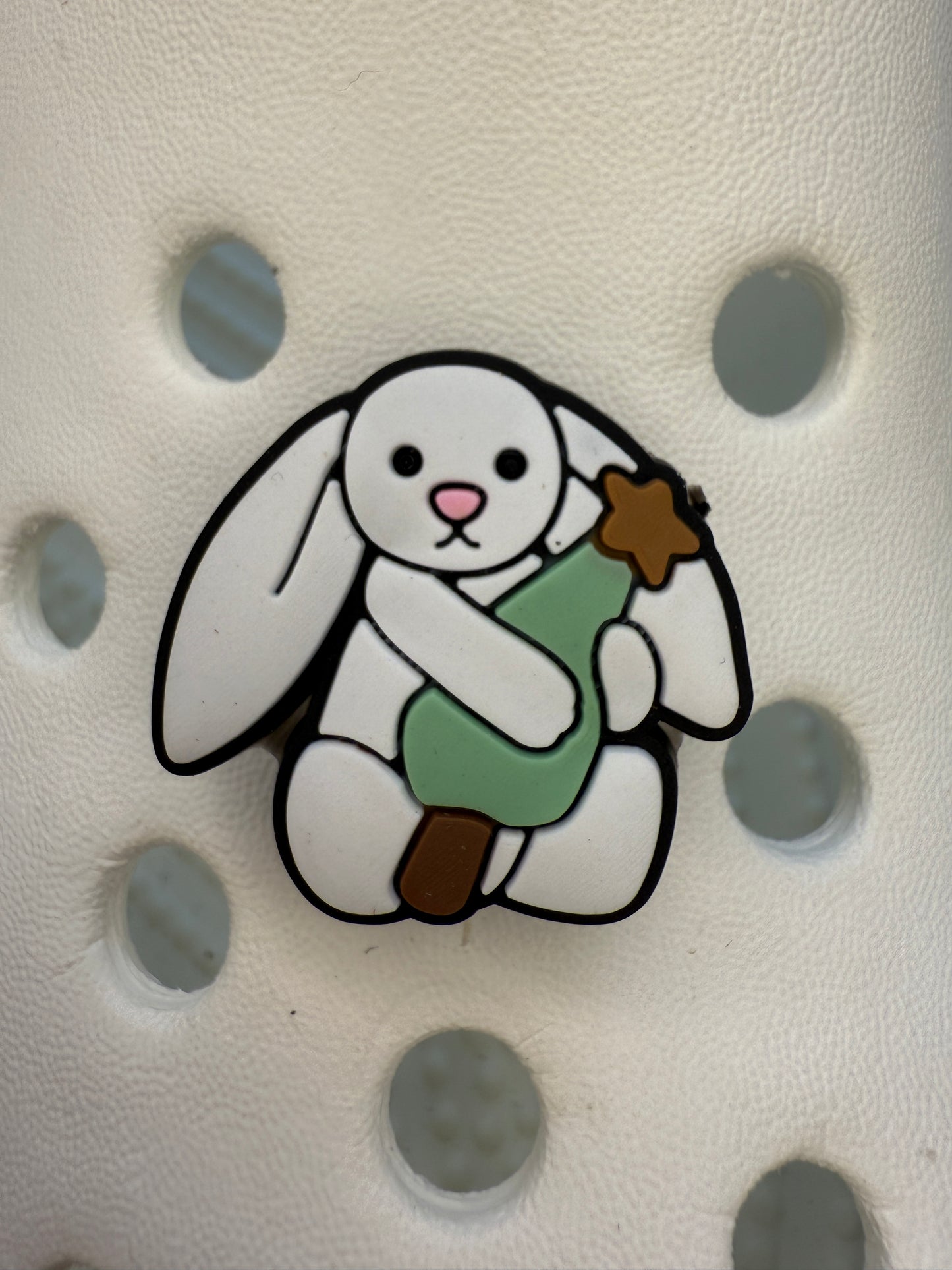 coloured bunny shoe charms