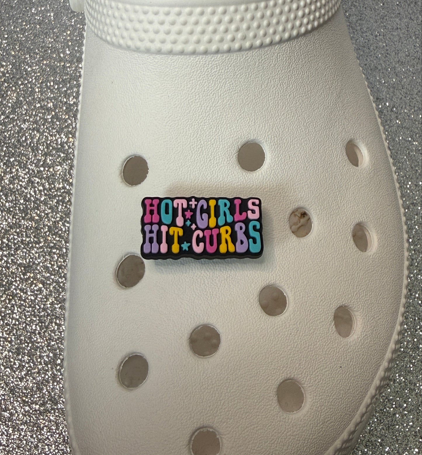 Hot girls hit curbs driving shoe charm