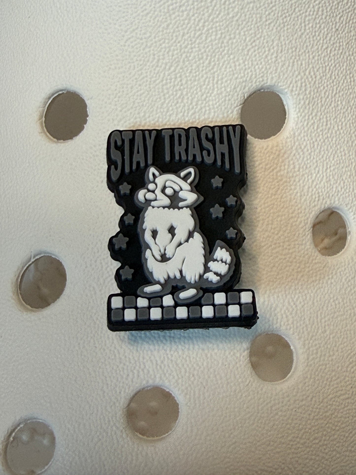 Funny animal shoe charms - raccoon, feeling feral etc...