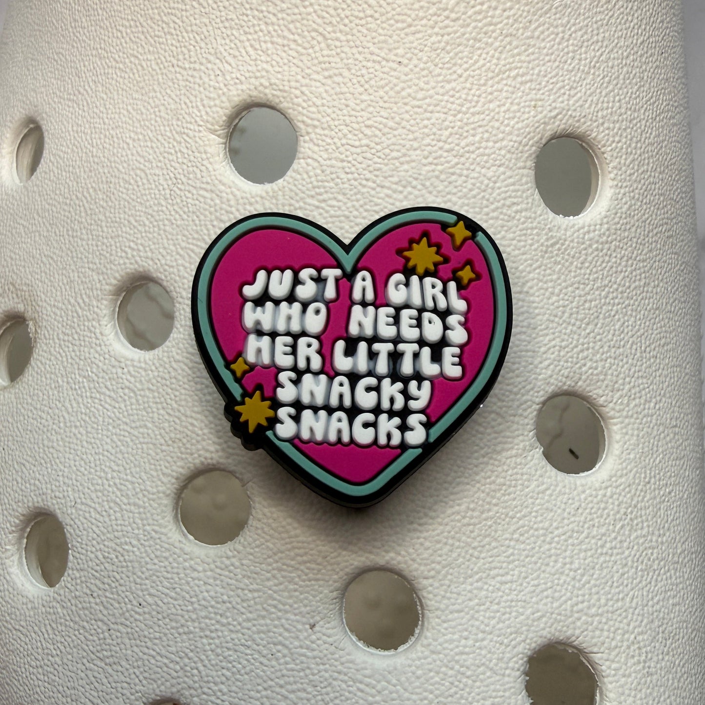 Just a girl who needs her little snacky snacks - shoe charm