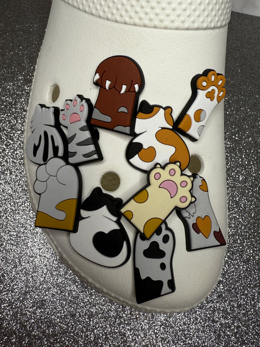 Cats and paw print shoe charm collection
