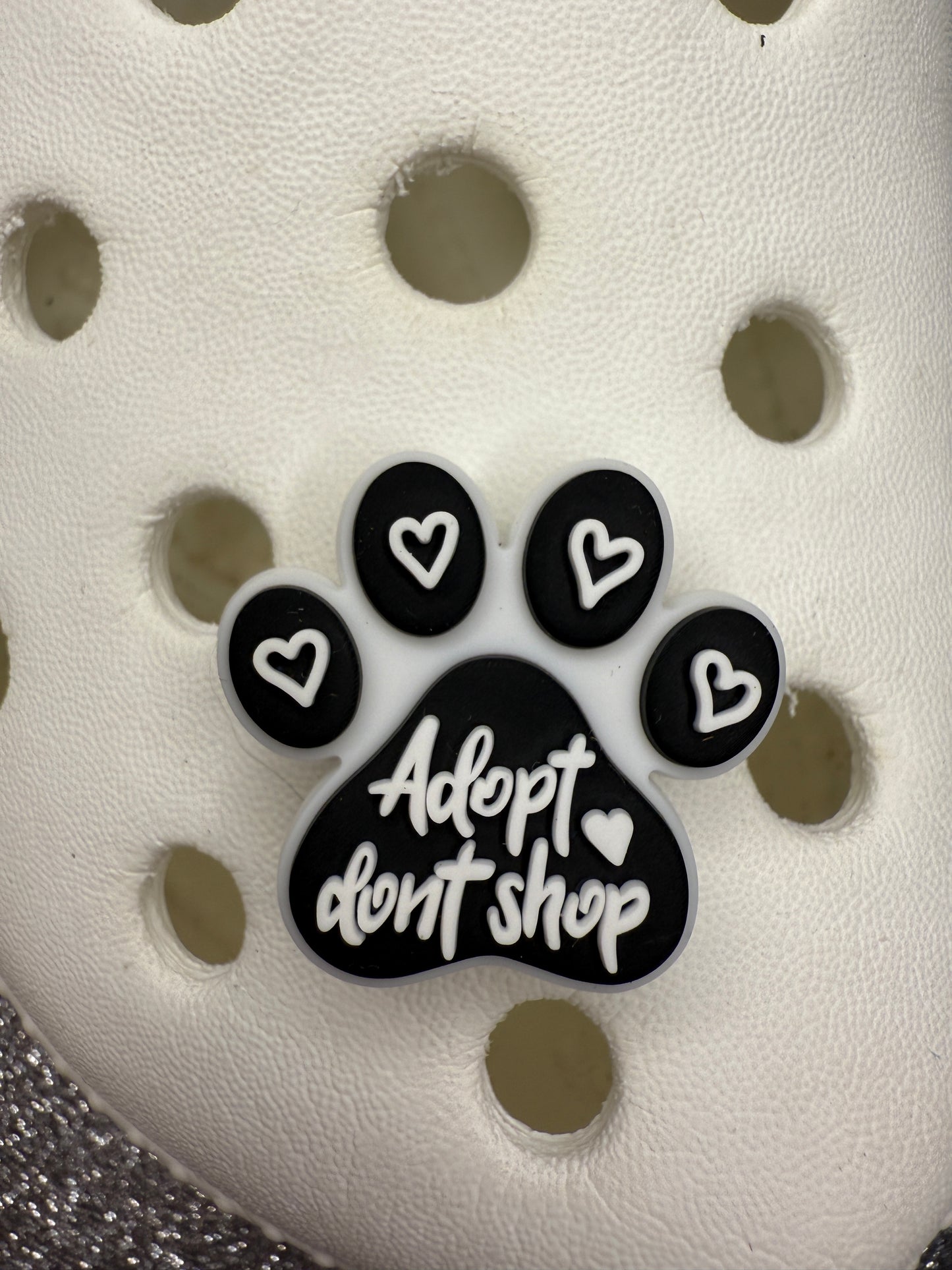 Pattern paw print shoe charms - dogs, adopt don't shop, dog mum