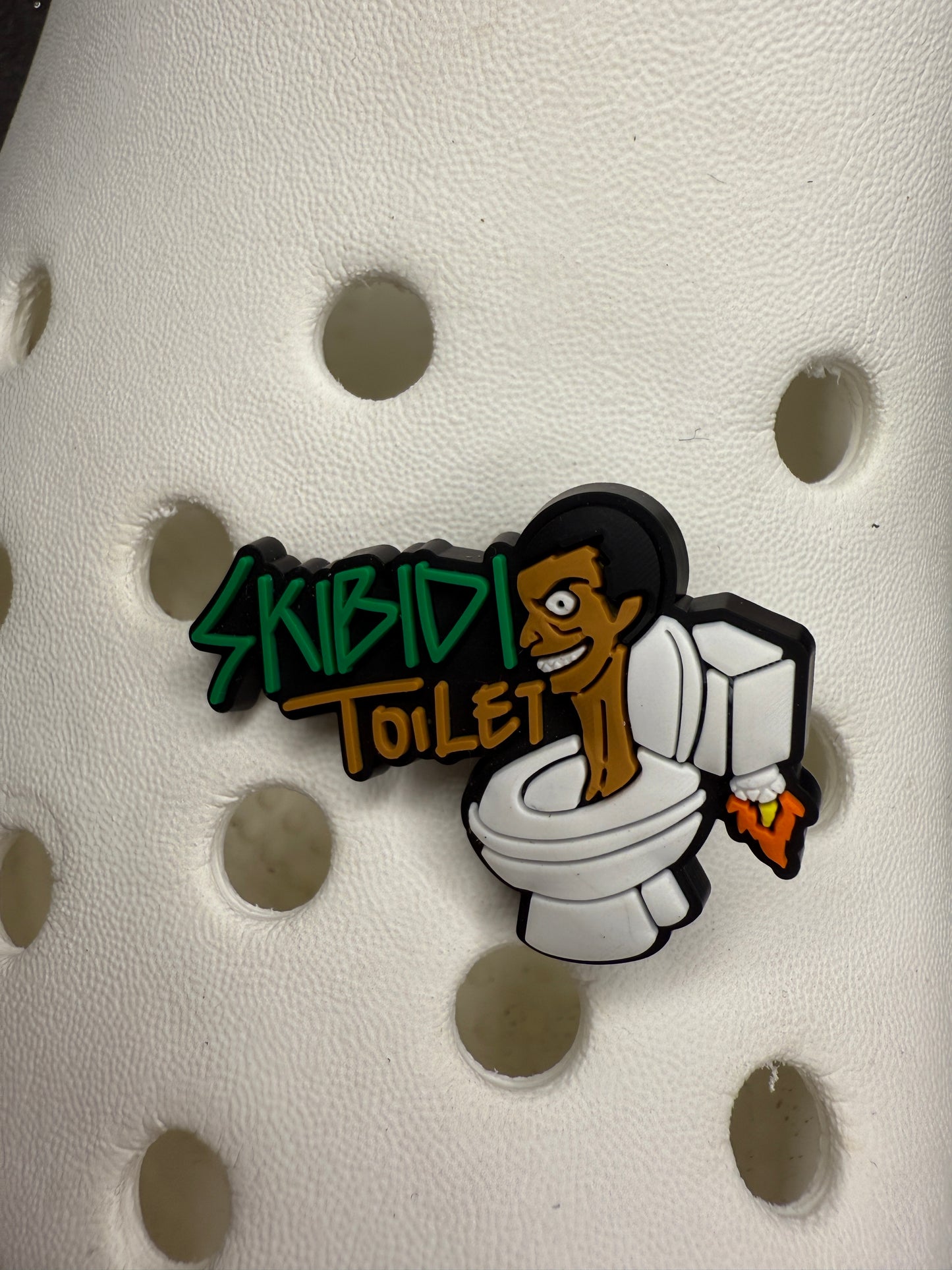 Skibidi toilet shoe charm