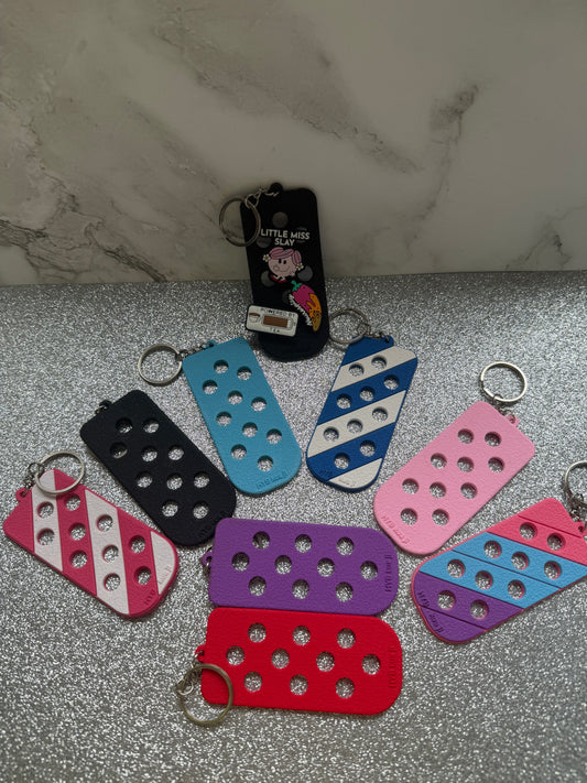 Shoe charm keychains/keyrings - varies colours. Does not contain charms