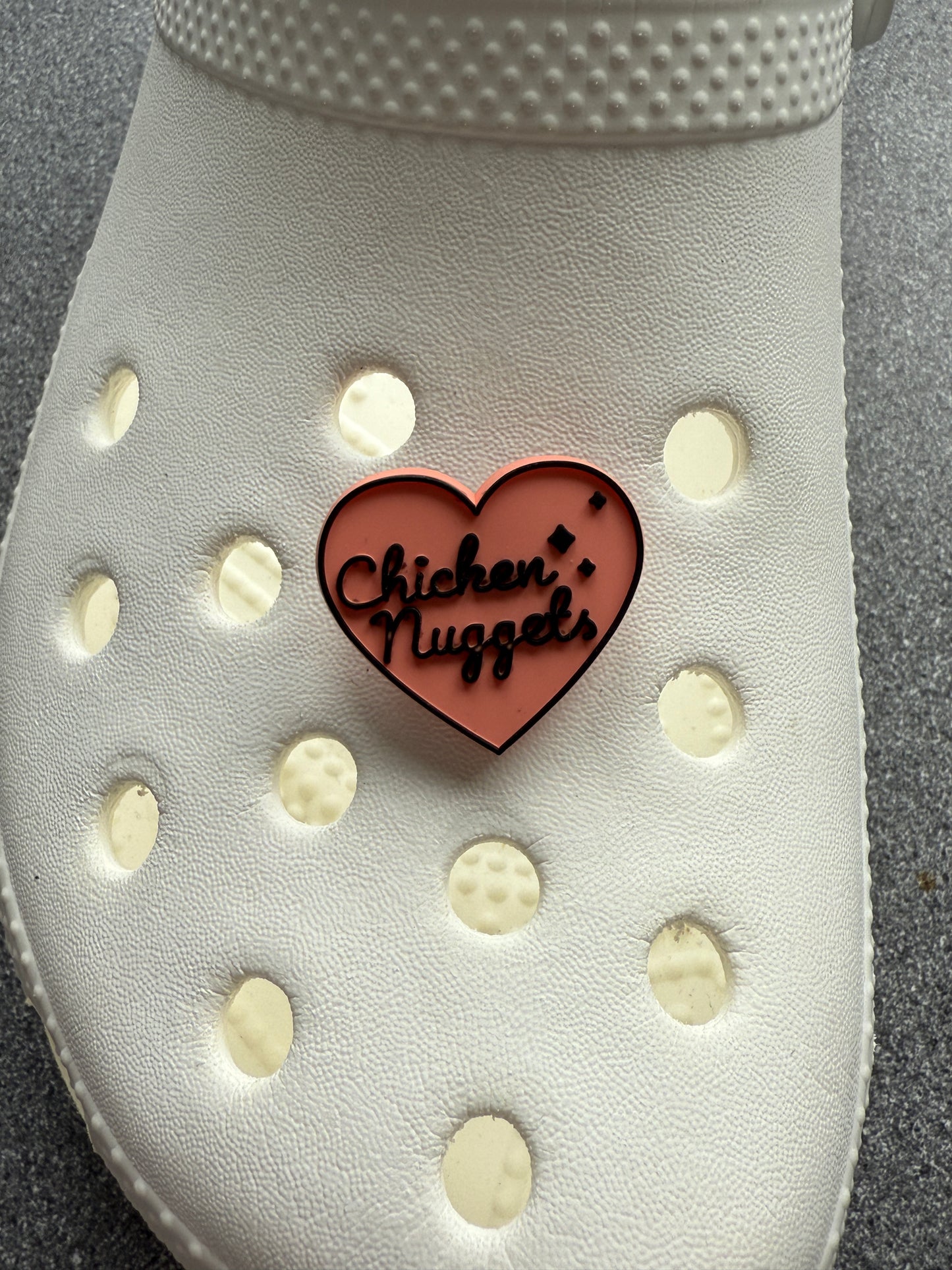 Chicken nuggets love heart shoe charm