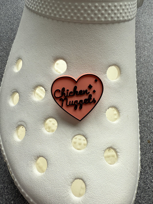 Chicken nuggets love heart shoe charm