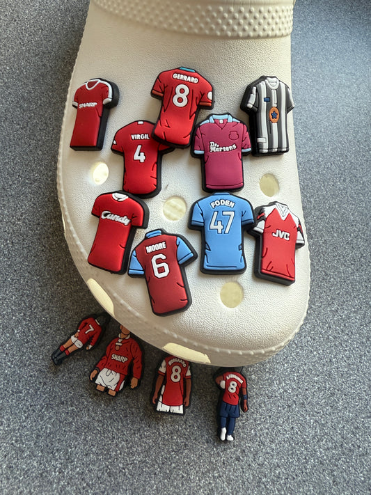 Football tops new/retro shoe charm collection