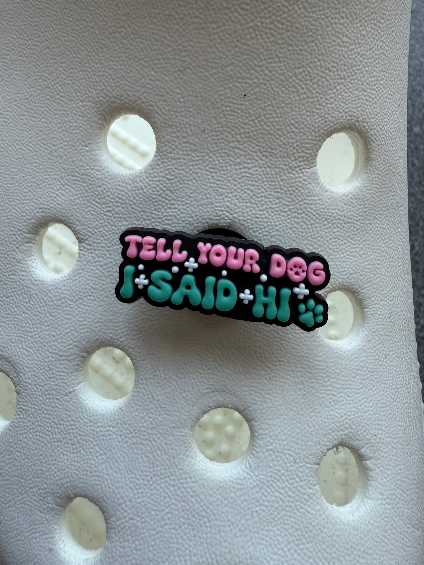 Dog lovers shoe charms - ask me about your dog, distracted by dogs etc..