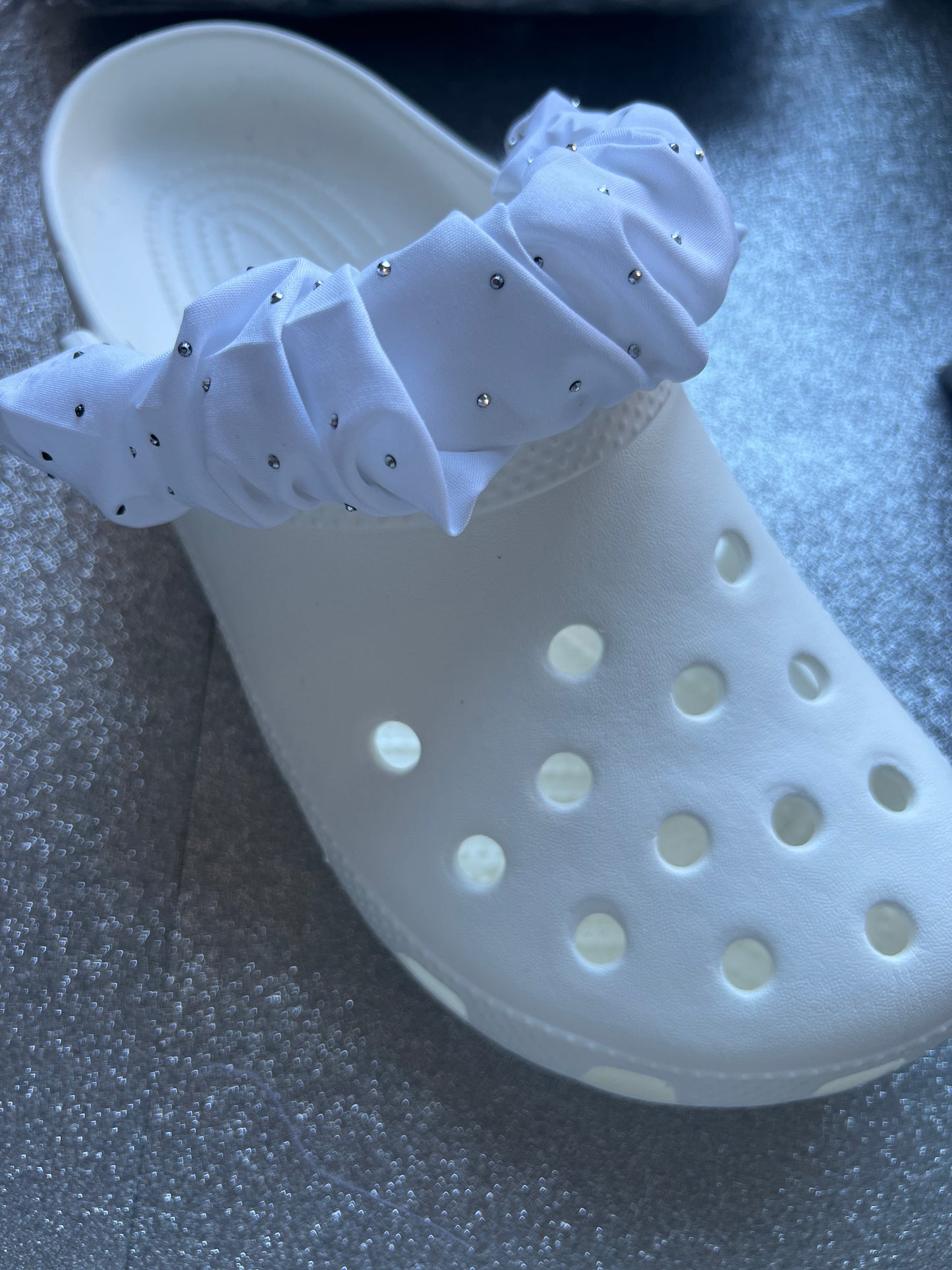 x2 pair of shoe strap covers - fluffy/silk gem. For adult shoes and smaller ones for children's