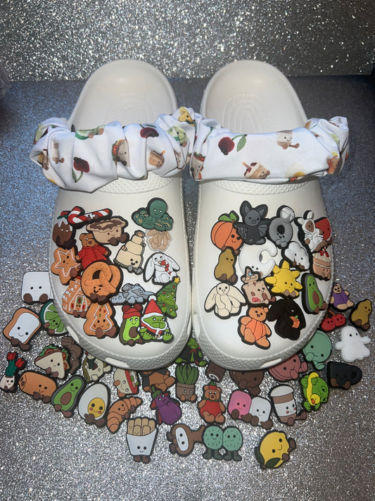 DISCOUNTED Food, animal, drink shoe charms / strap cover collection - 100+ STYLES . Custom made with love