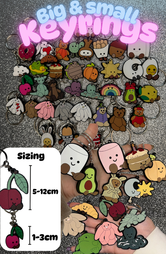 Large and small KEYRINGS - teddy collection custom/handmade