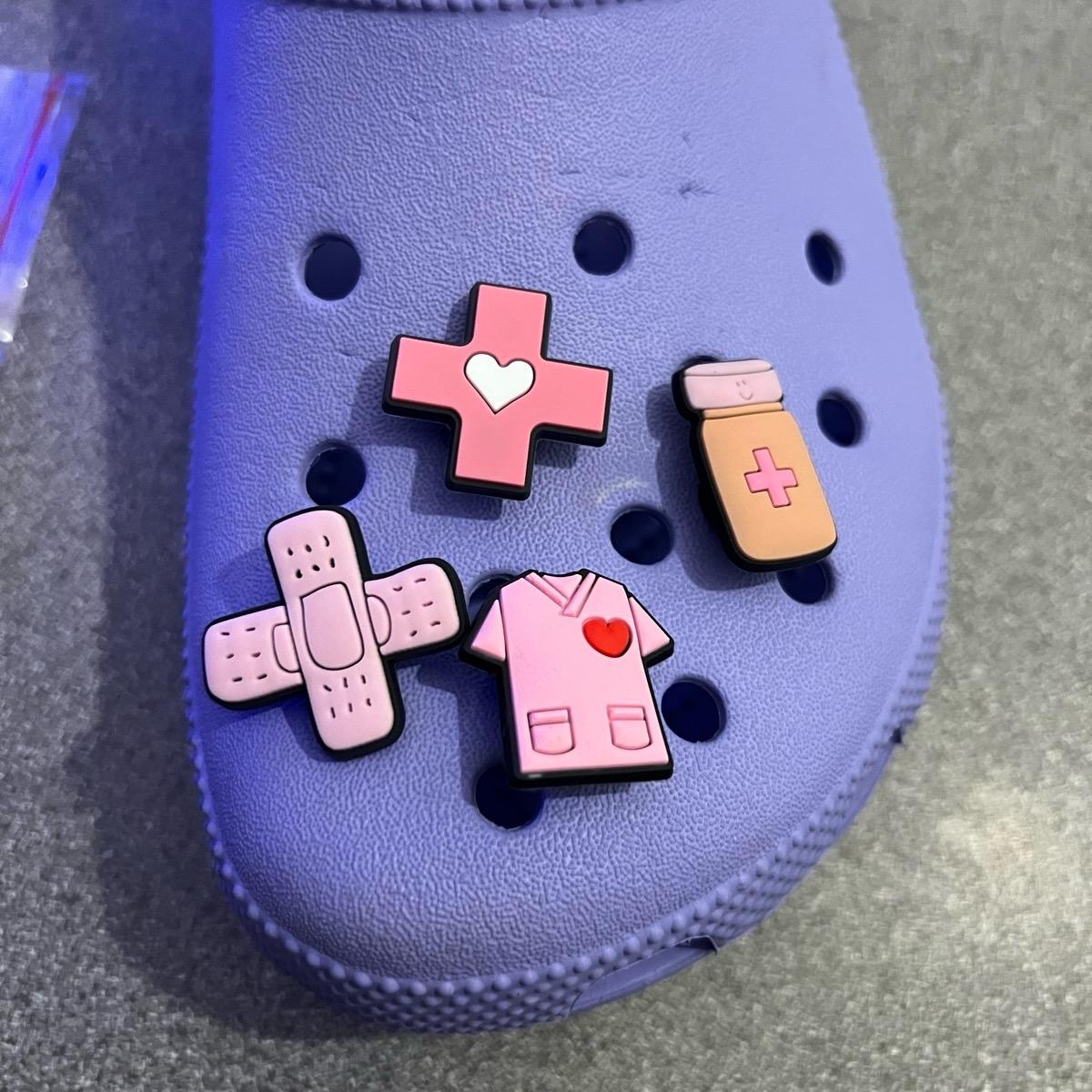 Pink Midwife and Nurse shoe charm collection