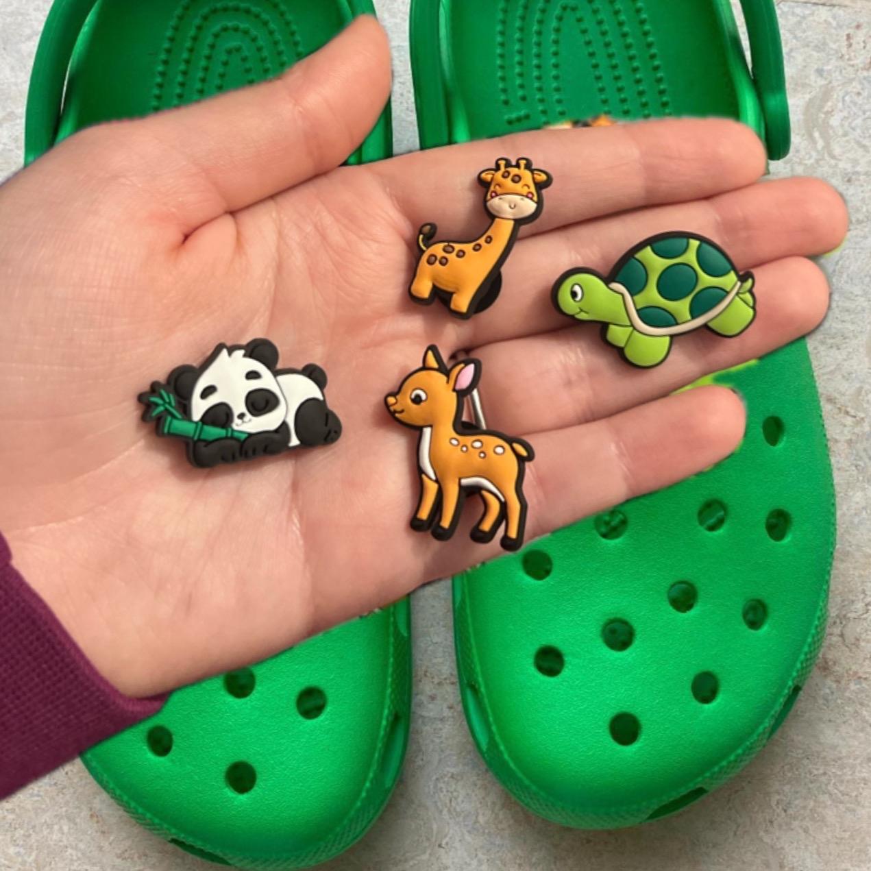 Zoo animal shoe charm collection - Panda, Deer, Giraffe, Turtle