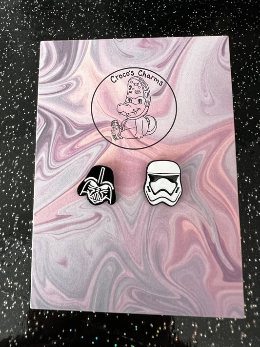 Darth and tro0per pair of earrings - heads