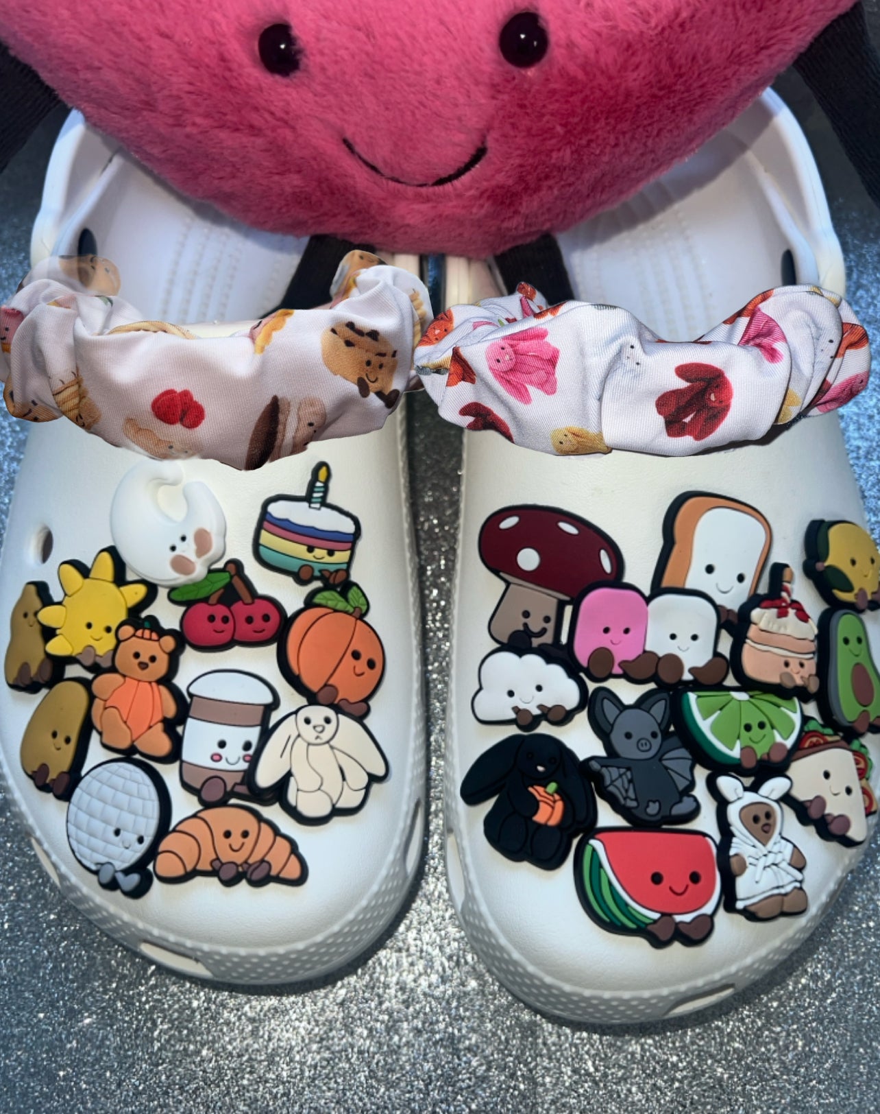 Jell teddy plush shoe charms / strap cover collection