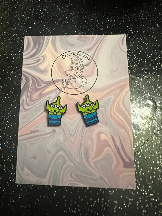 Green aliens - pair of earrings