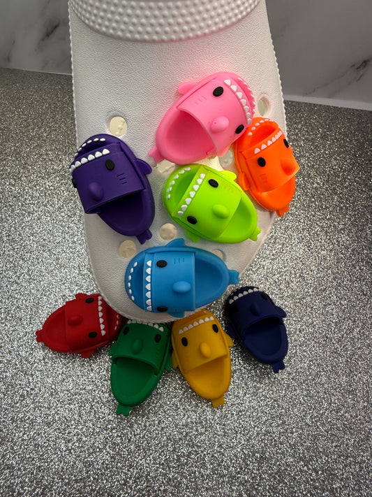 3D shark slider shoe charms