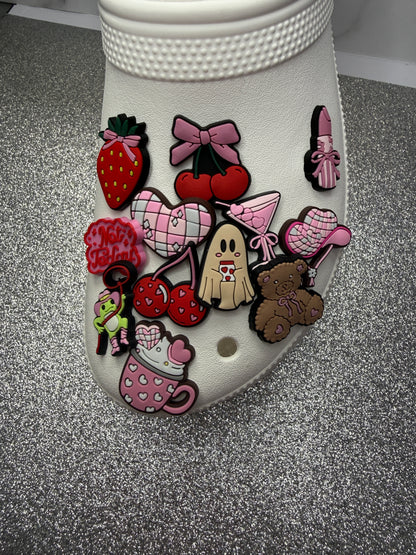 Strawberry,Cherry, Pinks & Reds shoe charm collection