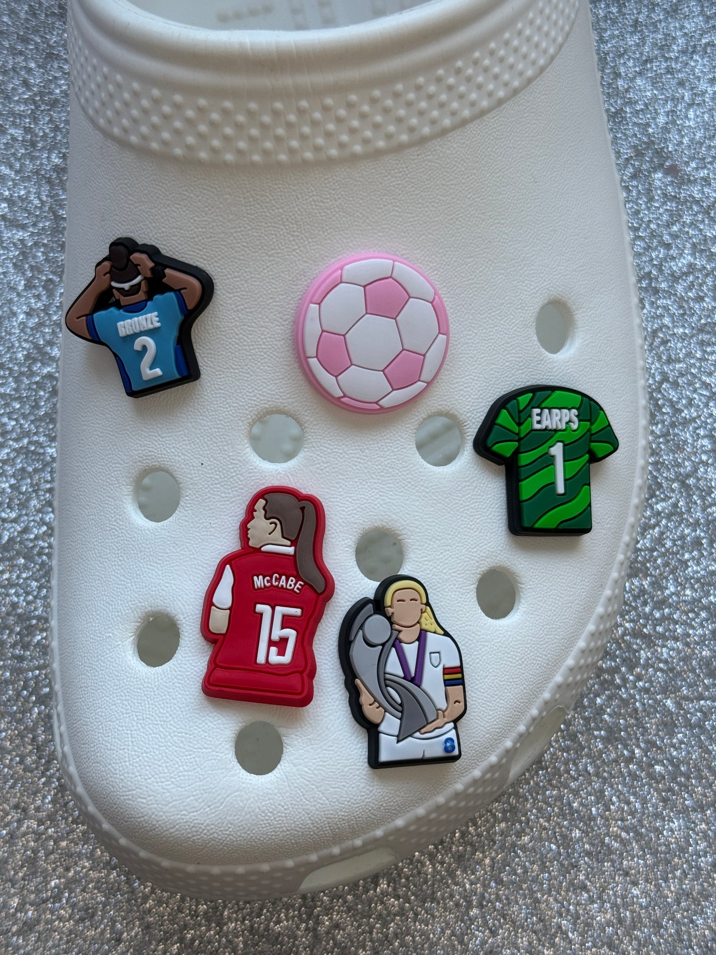 Women's football shoe charm collection