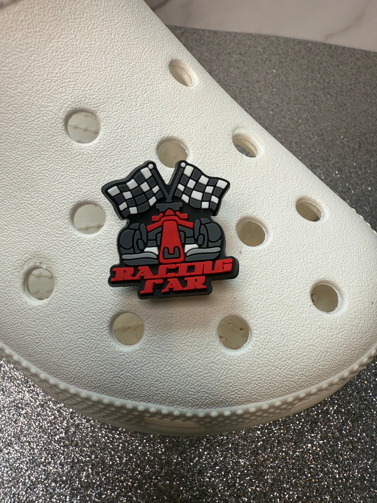 Car racing shoe charm collection