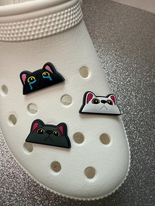 Crying/cute cat faces shoe charm collection
