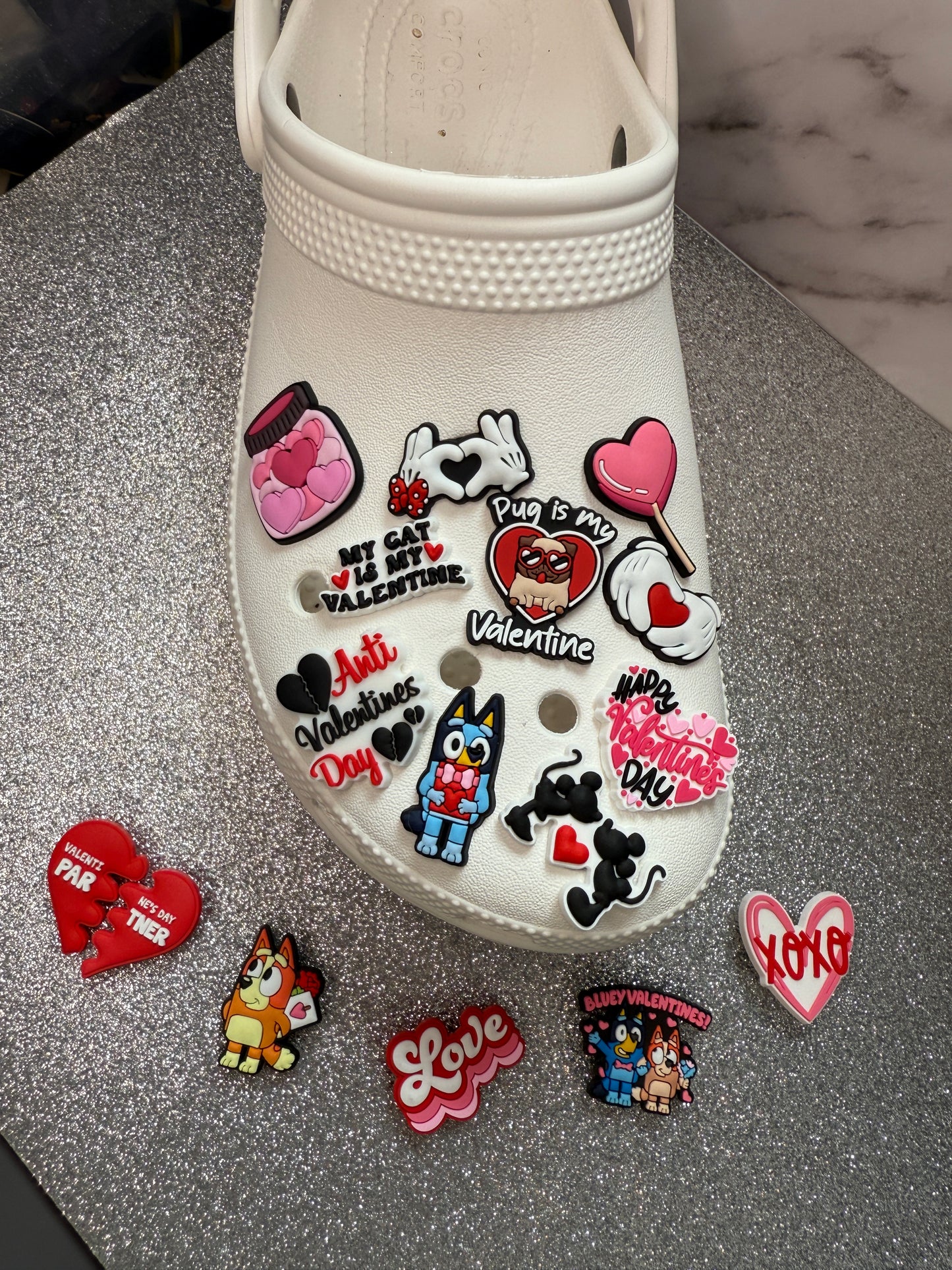 Valentines shoe charm collection