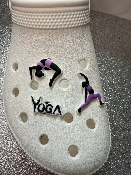 Yoga hobby shoe charm collection