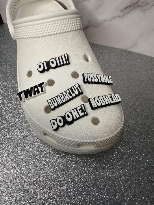Funny UK quotes shoe charm collection