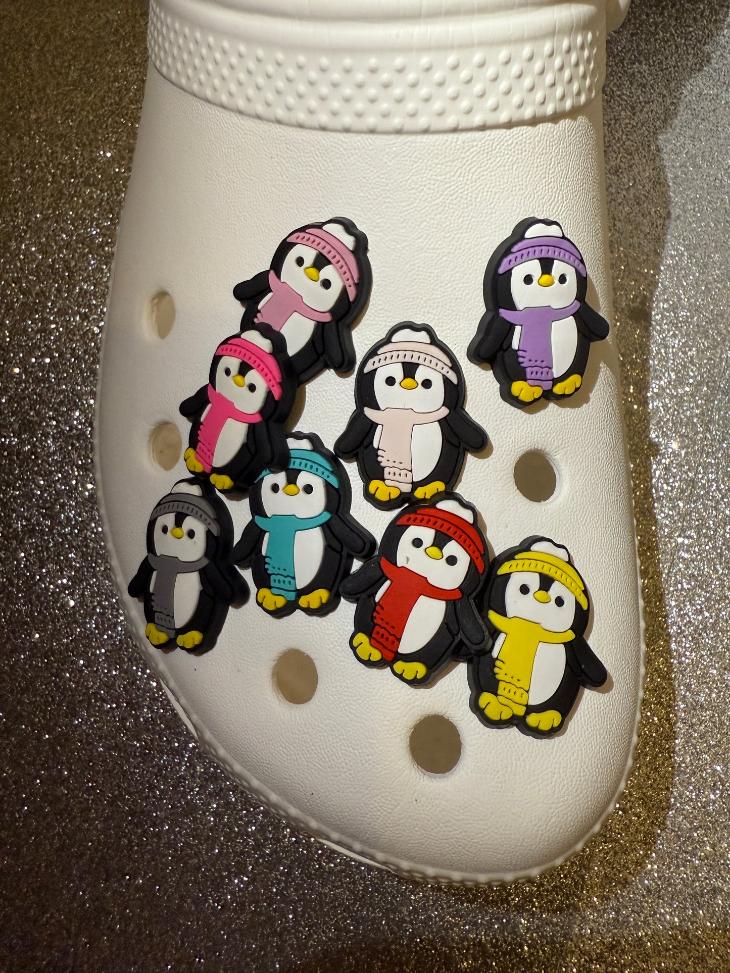 Christmas penguin shoe charms