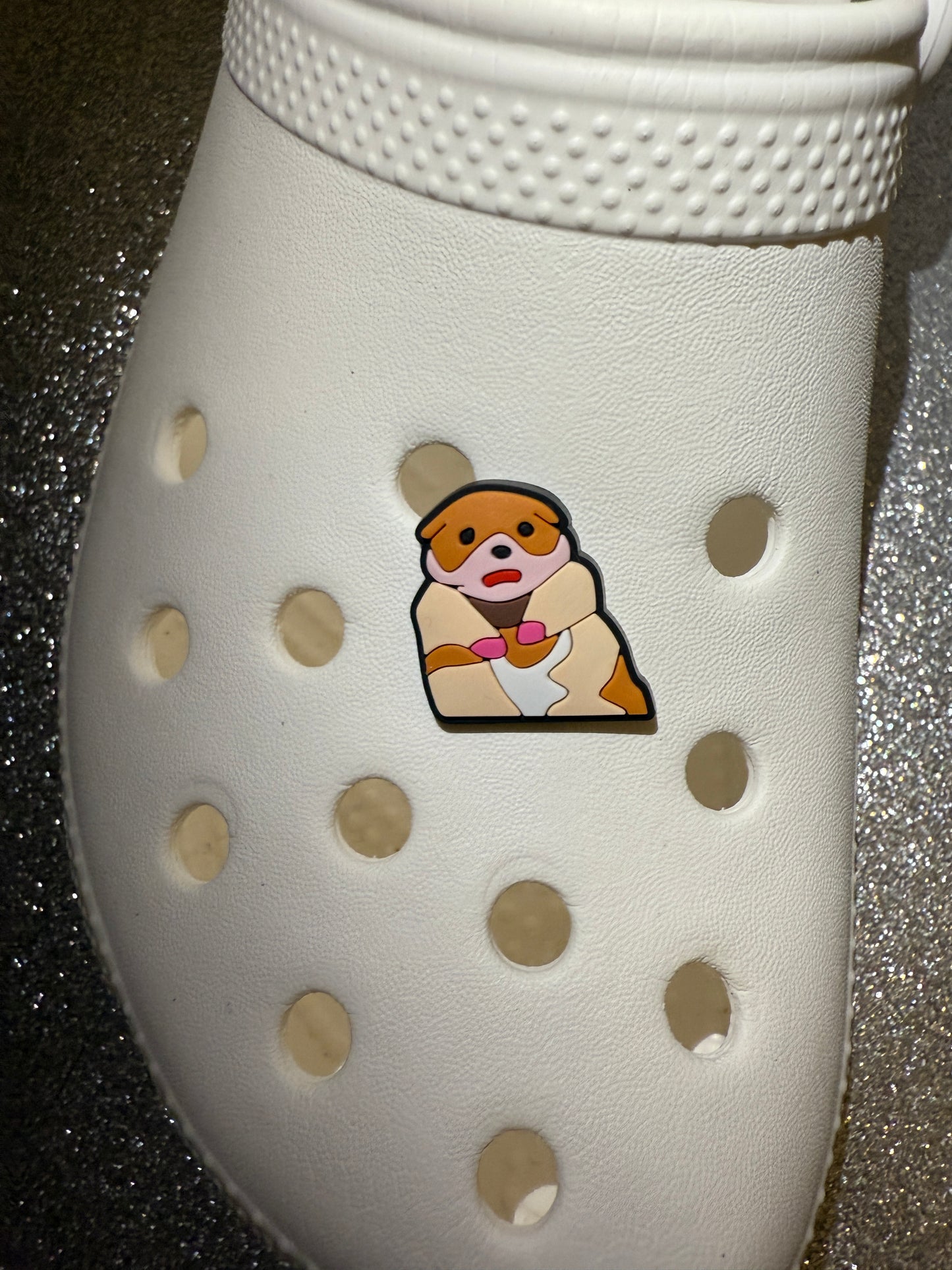 Scared hamster shoe charm - meme