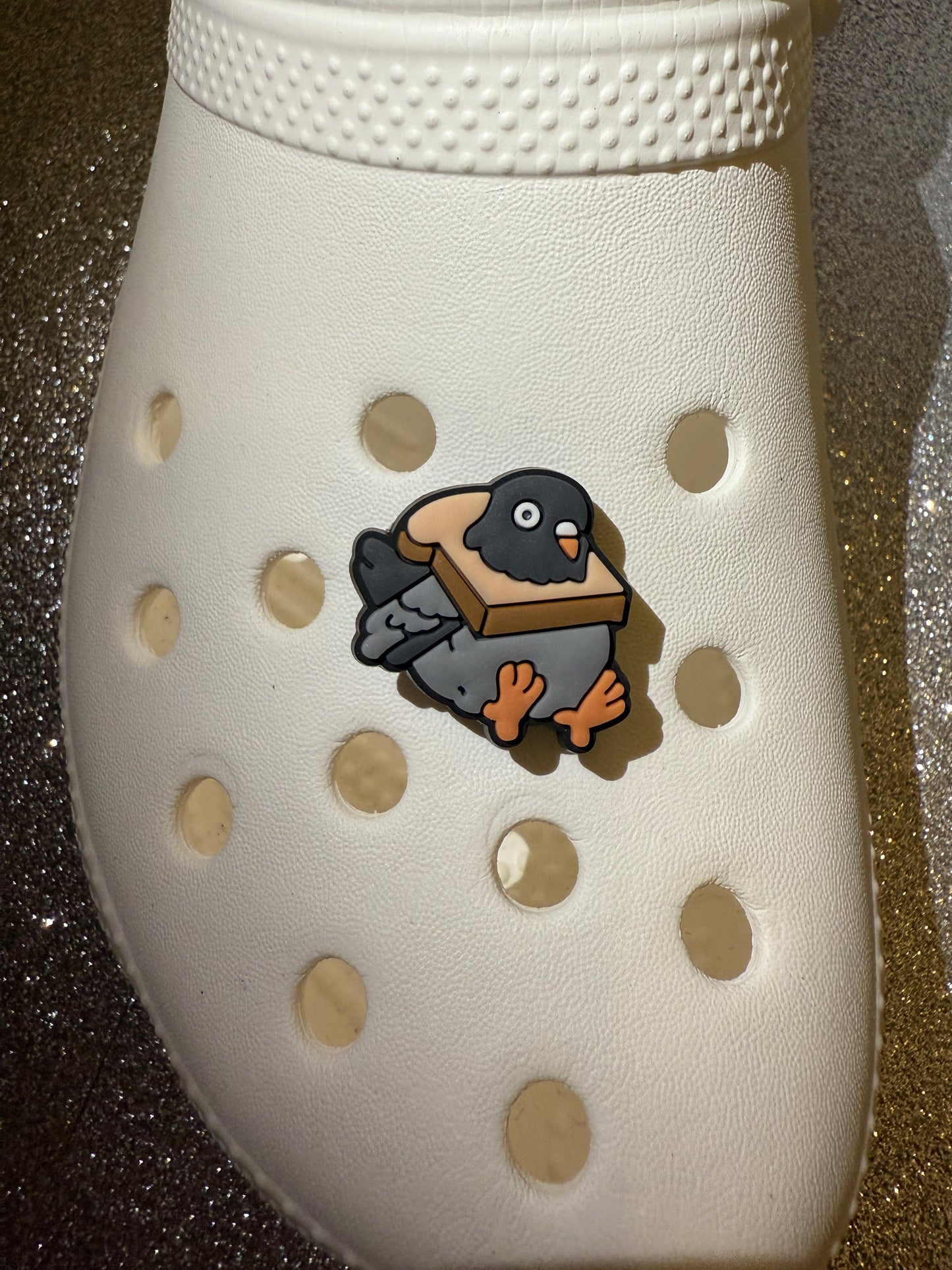 Pigeon in bread shoe charm