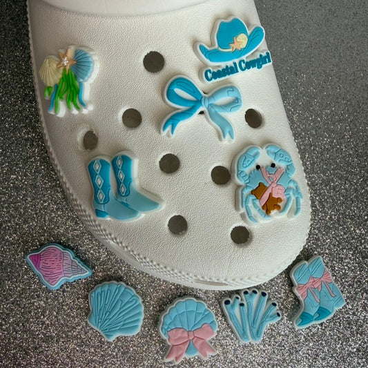 Coastal cowgirl shoe charm collection - blue holiday/vacation