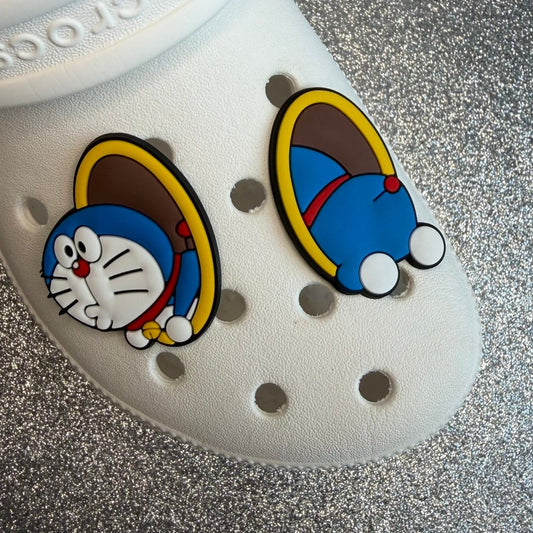 x2 BUNDLE - XL Doraemon cat matching shoe charms