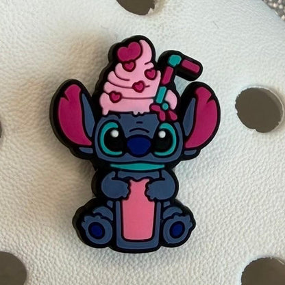 Cutesy pink blue alien stitcħ shoe charm collection