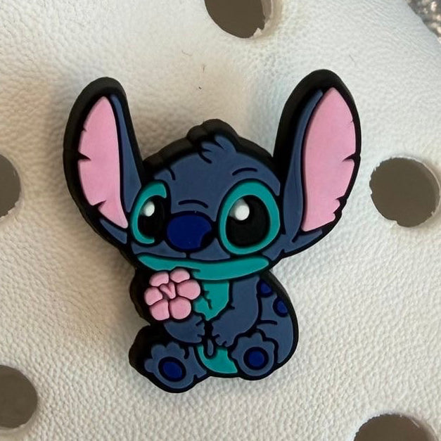 Cutesy pink blue alien stitcħ shoe charm collection