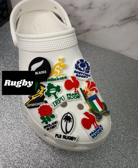 Rugby teams/clubs shoe charm collection