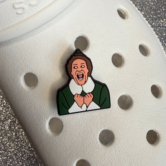 Elf excited face shoe charm