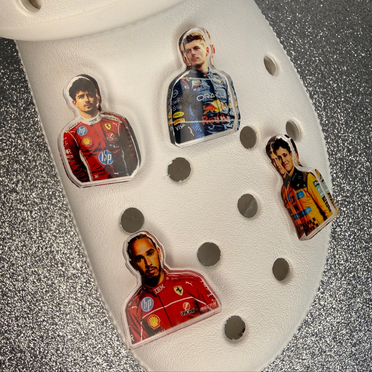 RESIN f1 driver shoe charm collection - Hamilton, Leclerc, Verstappen, Lando