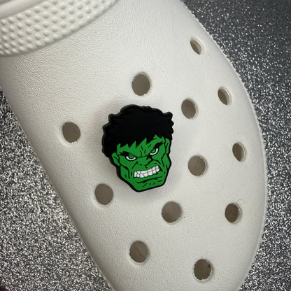 Superhero faces shoe charms