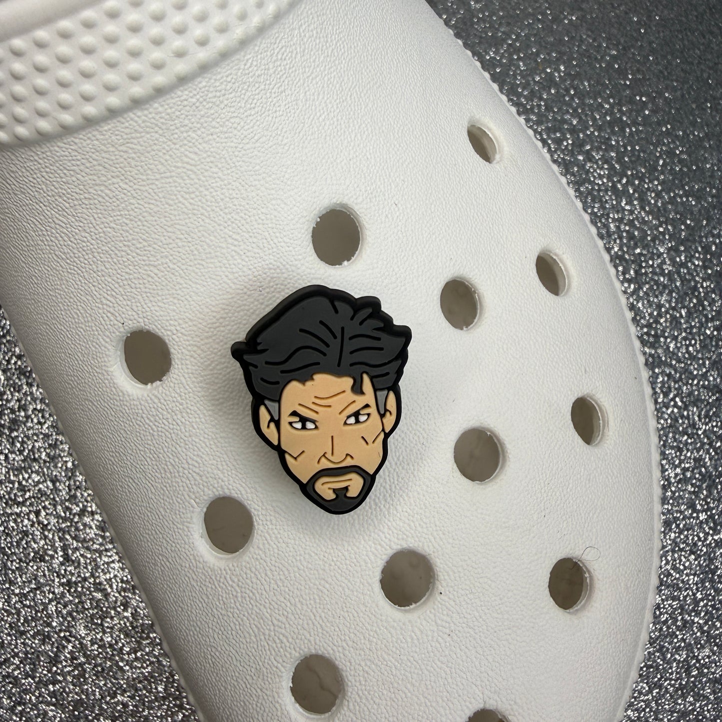 Superhero faces shoe charms
