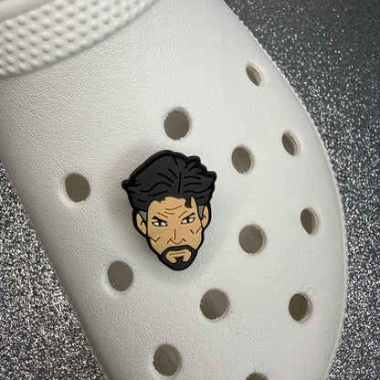 Superhero faces shoe charms