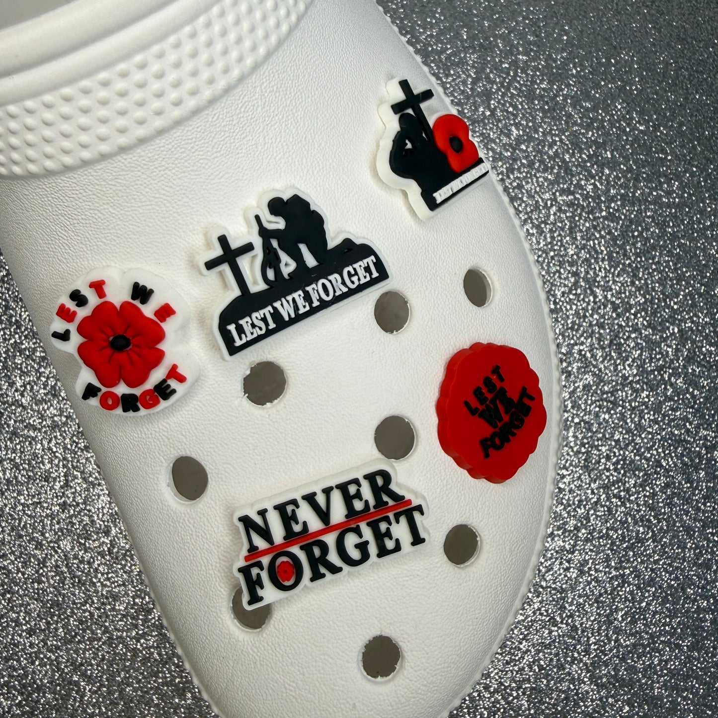 War remembrance shoe charm collection
