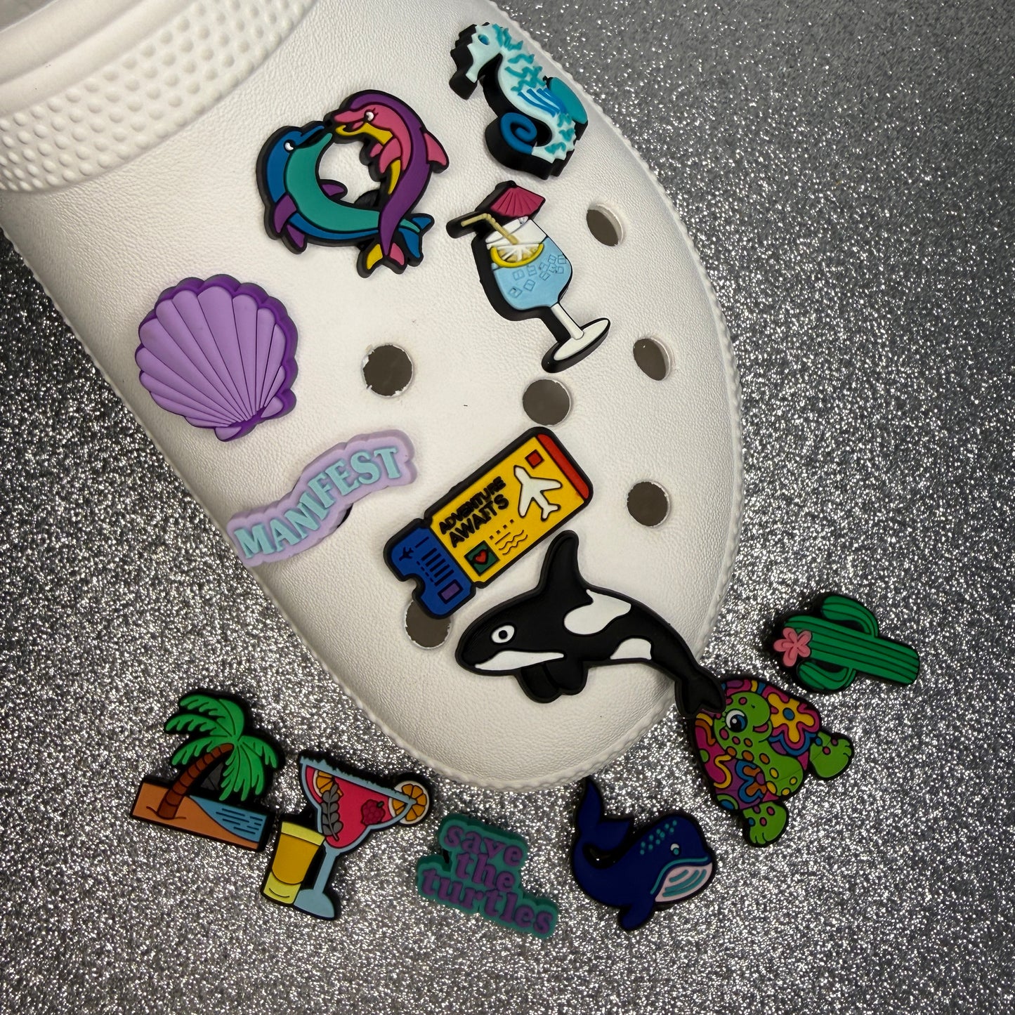 NEW vacation shoe charm collection - whales, save the turtles