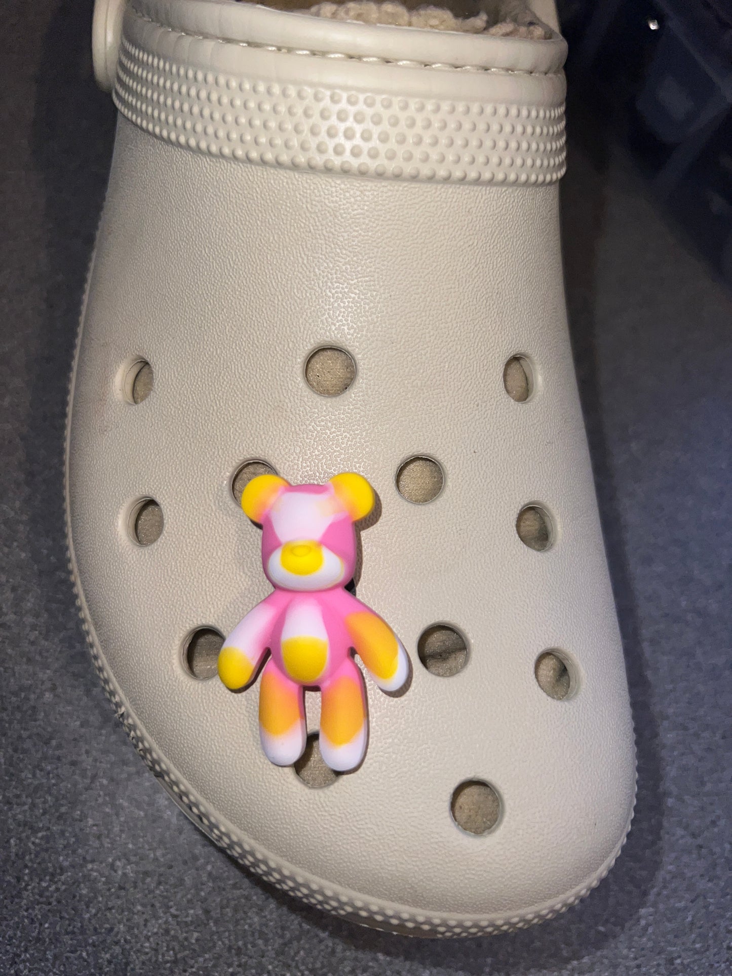 Coloured 3d bear shoe charm collection